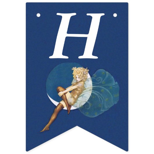  Blonde Verjaardagsfee op Moon Silk Kousen Vlaggetjes (Eerste vlag)