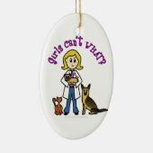 Blonde Veterinarian Girl Keramisch Ornament (Rechts)