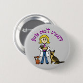 Blonde Veterinarian Girl Ronde Button 5,7 Cm (Voorkant /achterkant)