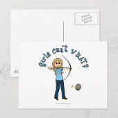 Blonde Vrouw Archery in Blue Briefkaart (Voorkant / Achterkant)