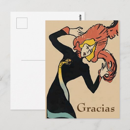 Blonde vrouw,  Dank je, tekst veranderen Briefkaar Briefkaart (Voorkant / Achterkant)