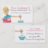 Blonde vrouw die bakkerijeieren kook visitekaartje (Voorkant / Achterkant)