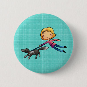 Blonde vrouw die loopt ronde button 5,7 cm