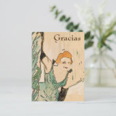 Blonde vrouw, Gracias, tekst wijzigen Ansichtkaar Briefkaart (Staand voorkant)