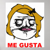 Blonde Vrouw Gusta Comic Rage Face Meme Poster (Voorkant)