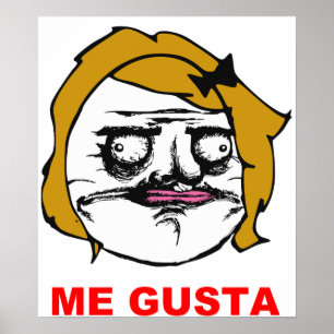 Blonde Vrouw Gusta Comic Rage Face Meme Poster