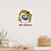 Blonde Vrouw Gusta Comic Rage Face Meme Poster (Keuken)