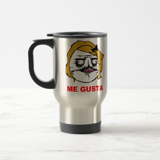 Blonde Vrouw Gusta Comic Rage Face Meme Reisbeker (Links)