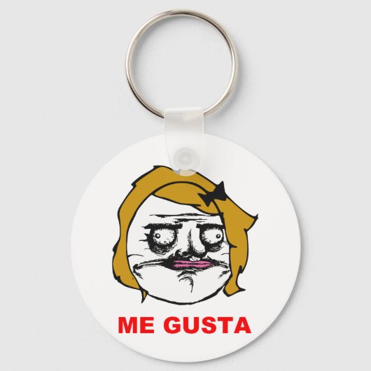 Blonde Vrouw Gusta Comic Rage Face Meme Sleutelhanger (Voorkant)