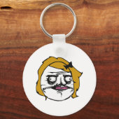 Blonde Vrouw Gusta Comic Rage Face Meme Sleutelhanger (Voorkant)