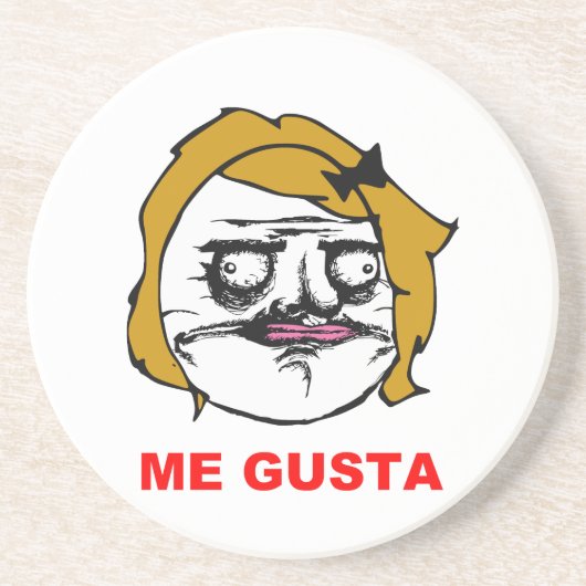 Blonde Vrouw Gusta Comic Rage Face Meme Zandsteen Onderzetter (Voorkant)