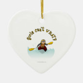 Blonde Vrouw Kayaker Keramisch Ornament (Voorkant)