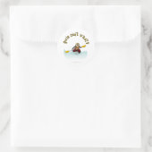 Blonde Vrouw Kayaker Ronde Sticker (Tas)