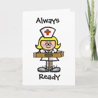 Blonde Vrouw Nurse Wenskaart aanpassen.