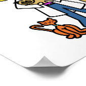 Blonde Vrouw Veterinarian Poster (Hoek)