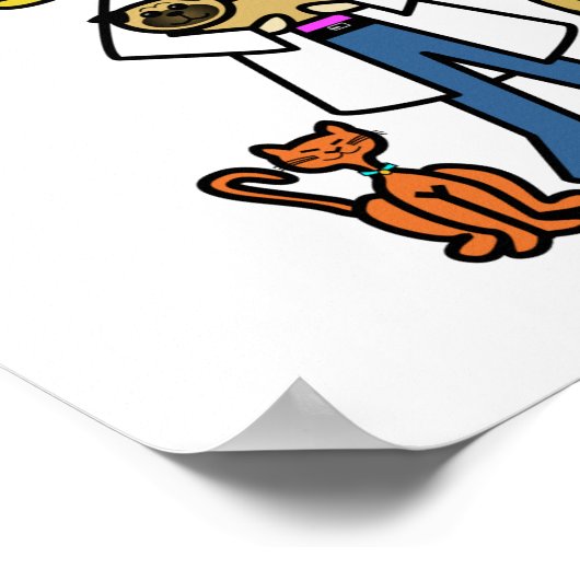 Blonde Vrouw Veterinarian Poster (Hoek)