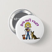 Blonde Vrouw Veterinarian Ronde Button 5,7 Cm (Voorkant /achterkant)