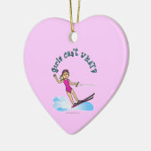 Blonde Vrouw Water Skier Keramisch Ornament (Links)