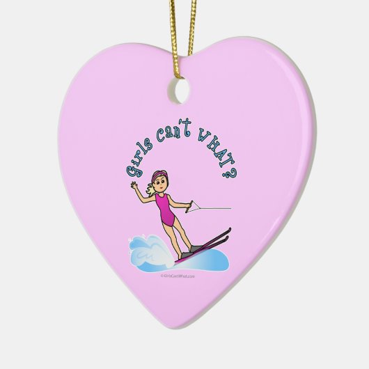 Blonde Vrouw Water Skier Keramisch Ornament (Links)