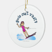 Blonde Vrouw Water Skier Keramisch Ornament (Links)