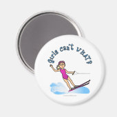 Blonde Vrouw Water Skier Magneet (Voorkant / Achterkant)
