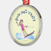 Blonde Vrouw Water Skier Metalen Ornament (Links)