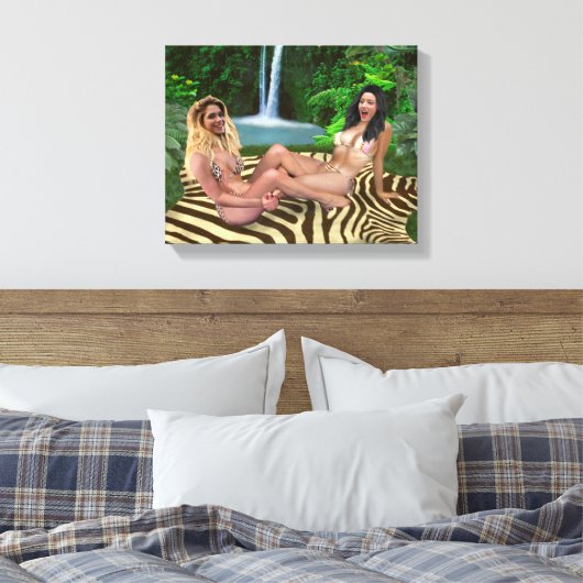 BLONDE VS BRUNETTE CANVAS AFDRUK (Insitu (Slaapkamer))