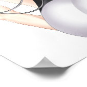 Blonde Waifu met bril Poster (Hoek)