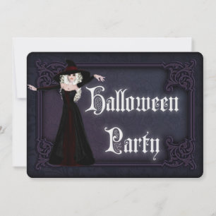 Blonde Witch Adult Halloween Party Uitnodigen Kaart