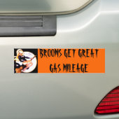 BLONDE WITCH, BROOMS KRIJGEN GROTE GASMILEAGE BUMPERSTICKER (Op auto)
