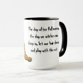 Blonde Witch Pin Up Girl Coffee Mok (Voorkant rechts)