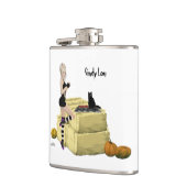 Blonde Witch Pin Up Girl Vinyl Wrapped Flask Heupfles (Links)