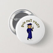 Blonde Woman Afstuderen in Blue Gown Ronde Button 5,7 Cm (Voorkant /achterkant)