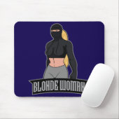 Blonde Woman Mousepad Blue Muismat (Met muis)