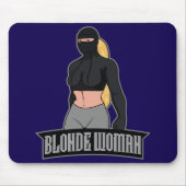 Blonde Woman Mousepad Blue Muismat (Voorkant)