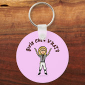 Blonde Womens Football Referee Sleutelhanger (Voorkant)