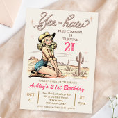  Blonde Yee-haw Cowgirl 21ste Verjaardag Kaart
