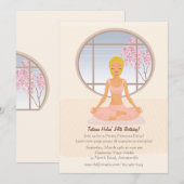 Blonde Yoga Girl Uitnodiging (Voorkant / Achterkant)