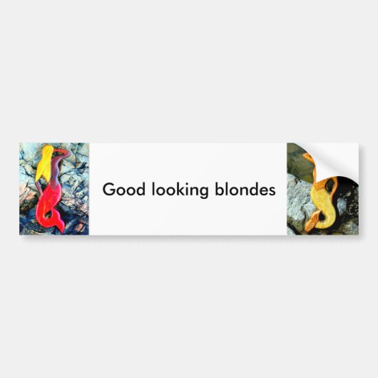 blonde zeemeermin bumpersticker (Voorkant)