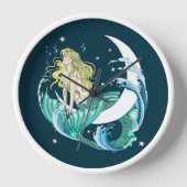 Blonde Zeemeermin Halve Maan Fantasy Art Deco (Voorkant)