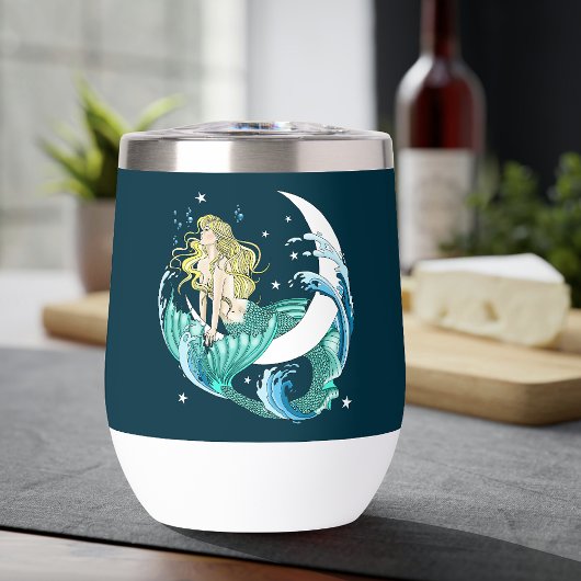 Blonde Zeemeermin Halve Maan Fantasy Art Deco