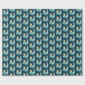 Blonde Zeemeermin Halve Maan Fantasy Art Deco Cadeaupapier (Vlak)