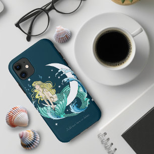 Blonde Zeemeermin Halve Maan Fantasy Art Deco Case-Mate iPhone Case