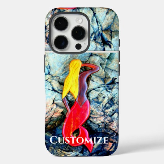 blonde zeemeermin in het rood Case-Mate iPhone case (Achterkant)