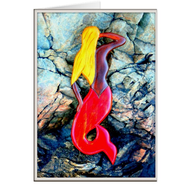 blonde zeemeermin in rood (Voorkant)