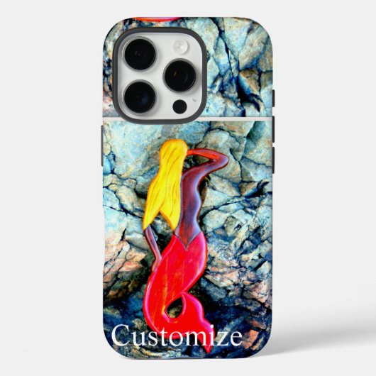 blonde zeemeermin in rood Case-Mate iPhone case (Achterkant)