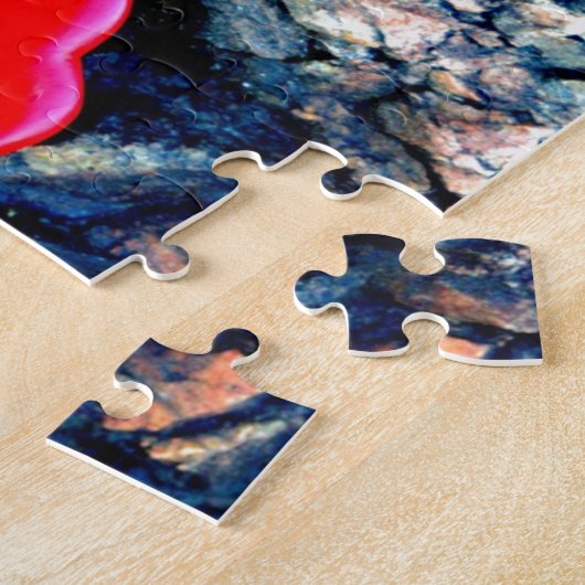 blonde zeemeermin in rood legpuzzel (Zijkant)