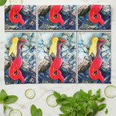 blonde zeemeermin in rood theedoek (Gevouwen)