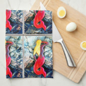 blonde zeemeermin in rood theedoek (Quarter Fold)