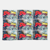 blonde zeemeermin in rood theedoek (Horizontaal)